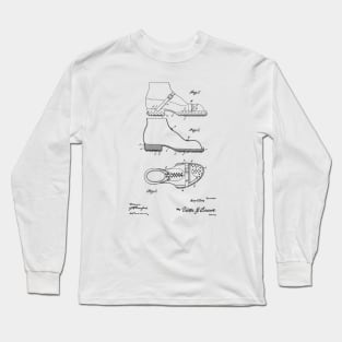 Roofer's Shoe Vintage Patent Hand Drawing Long Sleeve T-Shirt